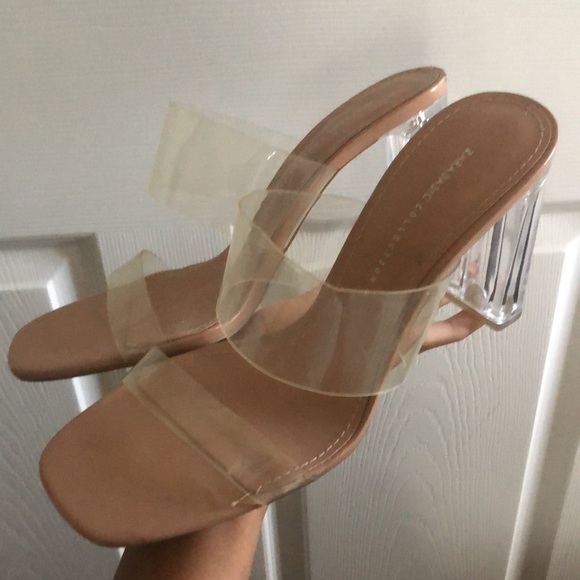 Zara Clear Mule Heels size 10 - Picture 2 of 2